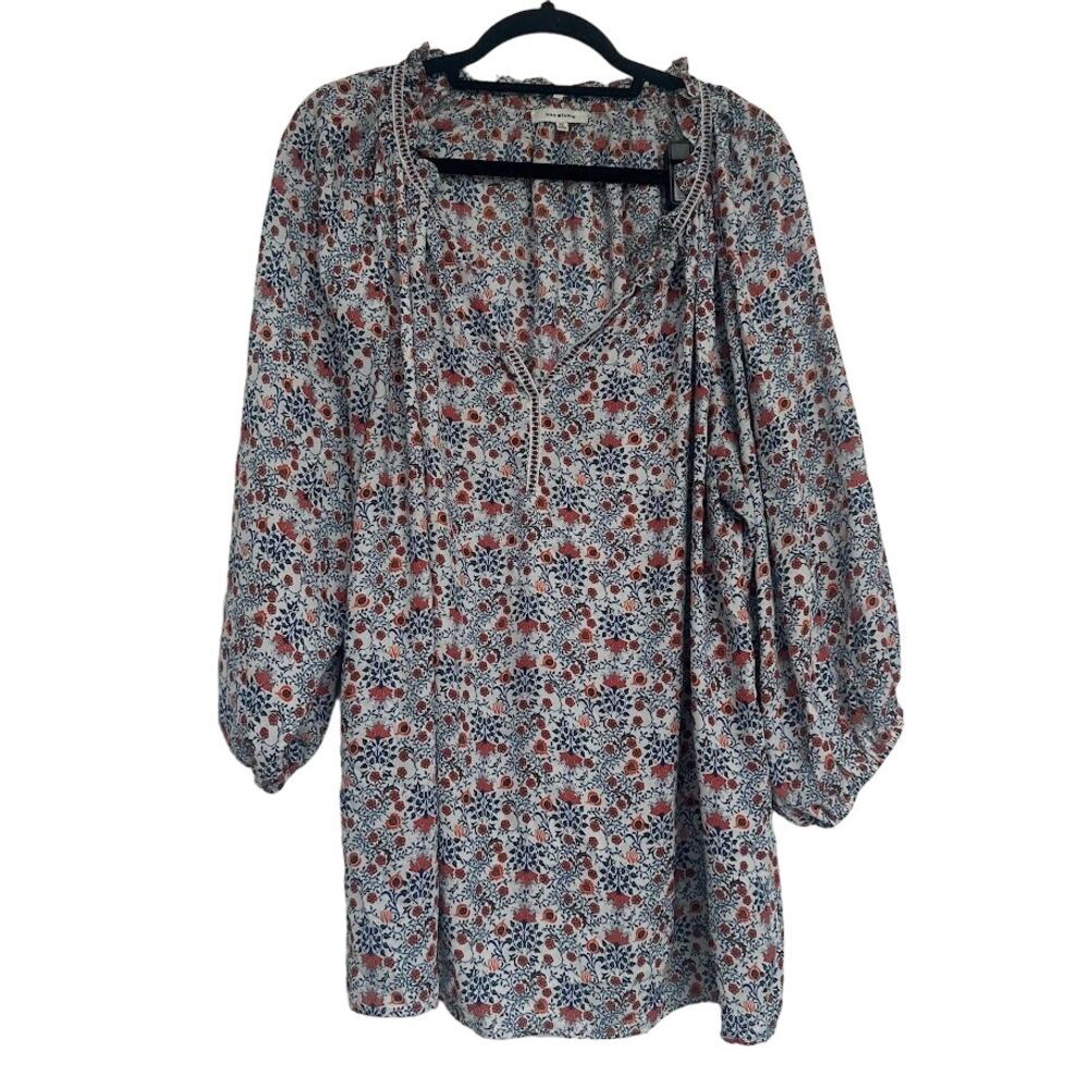 Max Studio Floral Peasant Blouse Size 3X Boho Long Sleeve Top